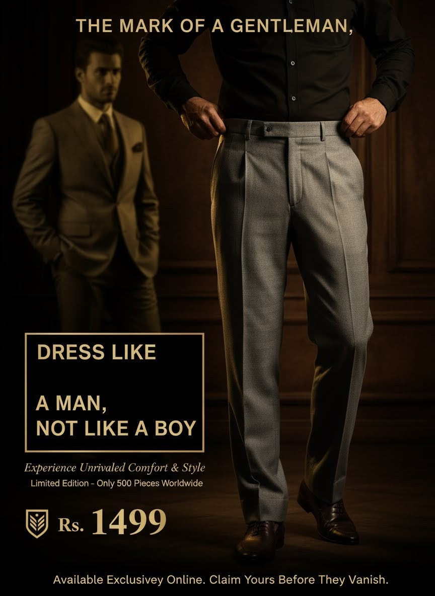 The Sterling Grey Pleated Trousers