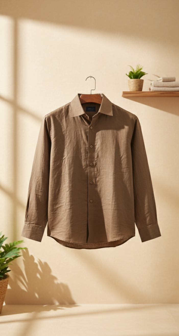 The Sierra Brown Cotton Shirt