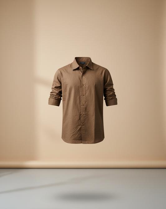 The Sierra Brown Cotton Shirt